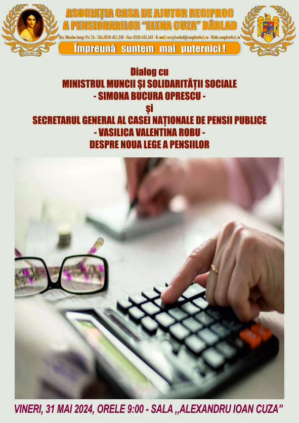 Dialog cu MINISTRUL MUNCII ȘI SOLIDARITĂ‚ȚII SOCIALE - SIMONA BUCURA OPRESCU și SECRETARUL GENERAL CASEI NAȚIONALE DE PENSII PUBLICE 